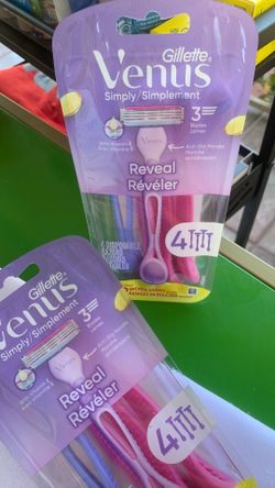 Gillette Venus Simply 3 Reveal Disposable Razors, 4 CT