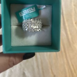 EFFY 925 Sterling Silver Diamond Ring
