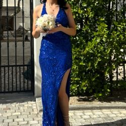 Blue Sequin Prom/formal Dress