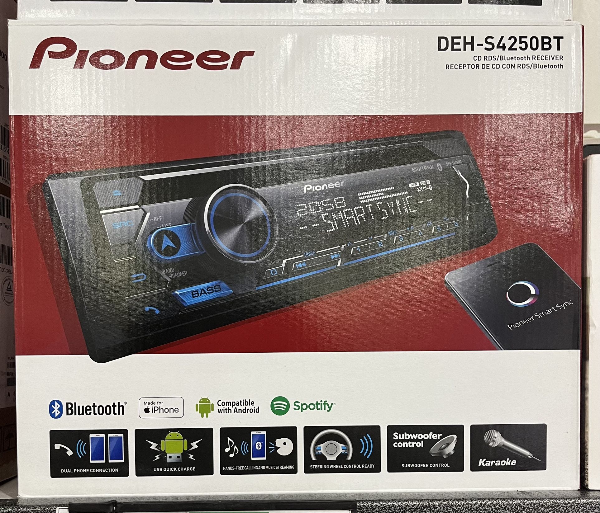 PIONEER BLUETOOH RECEIVER DEH-S4250BT $79.99