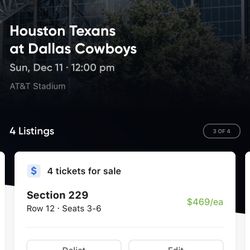 Many Good Options For Houston Texans @ Dallas Cowboys Tickets & Parking 