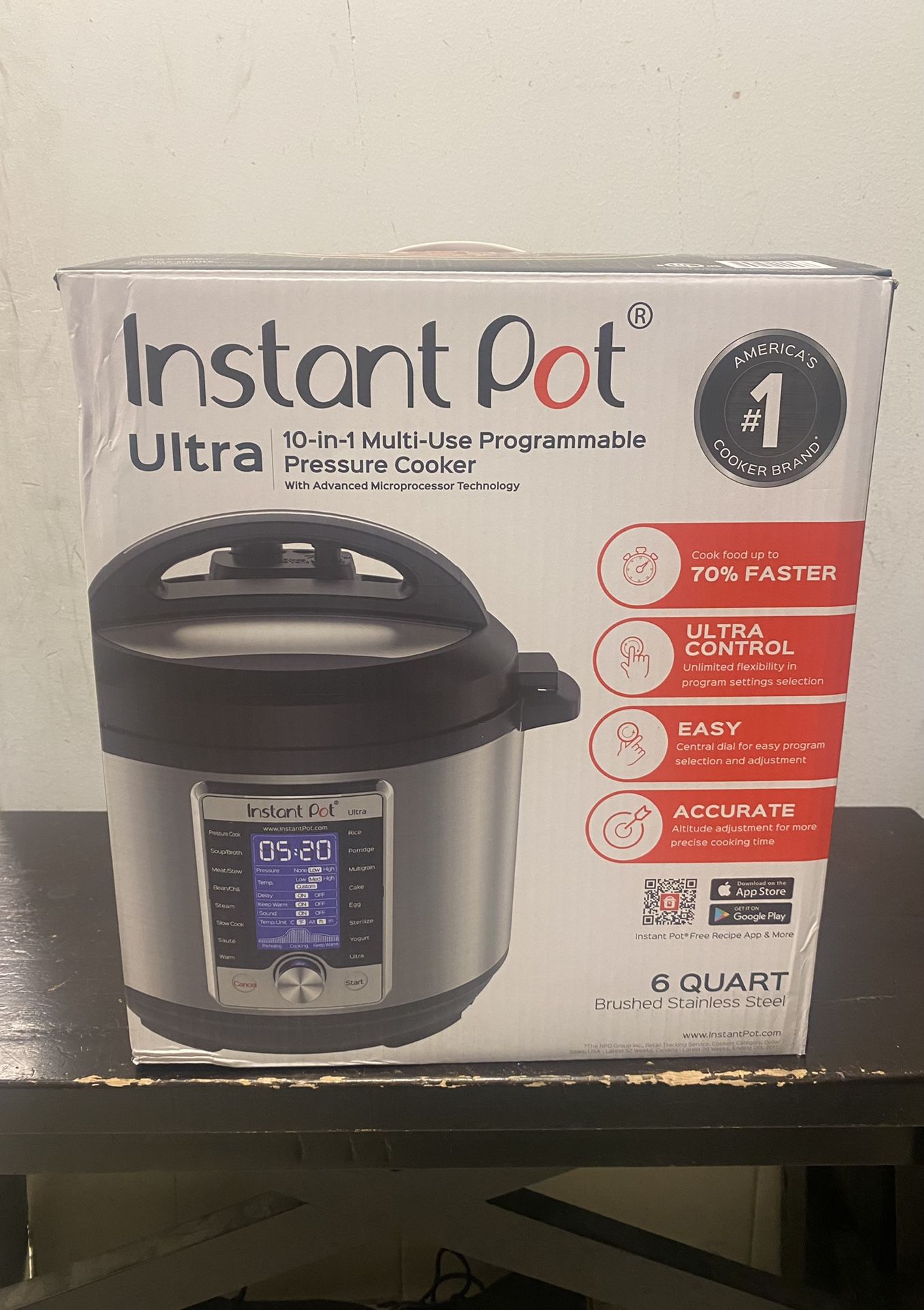 Instant Pot Ultra 6 Qt 10-in-1 Multi- Use Programmable Pressure