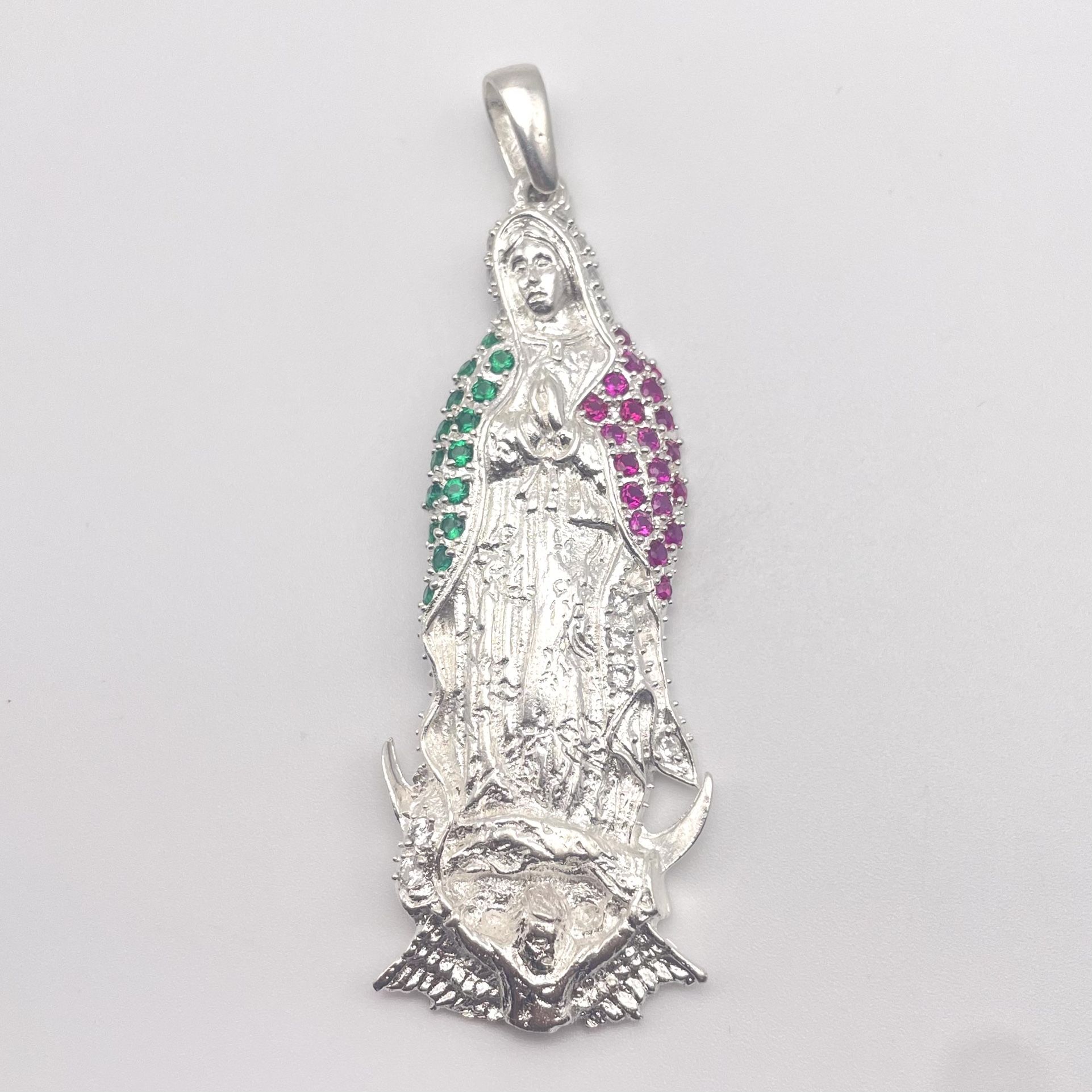 100% 925 Silver Virgen De Guadalupe Pendant