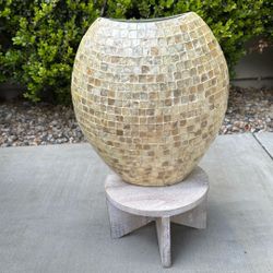 Ivory mosaic vase