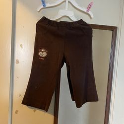Toddler/Youth Brown Sweatpants with Monkey Embroidery  • Color: Rich Chocolate Brown. • Design: Features a cute, fuzzy monkey patch embroidery on the 