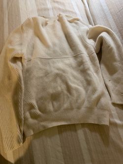 Tom Wood 100% Merino Wool Ribbed Sweater - Cream - XS