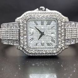 Silver Diamond Watch 
