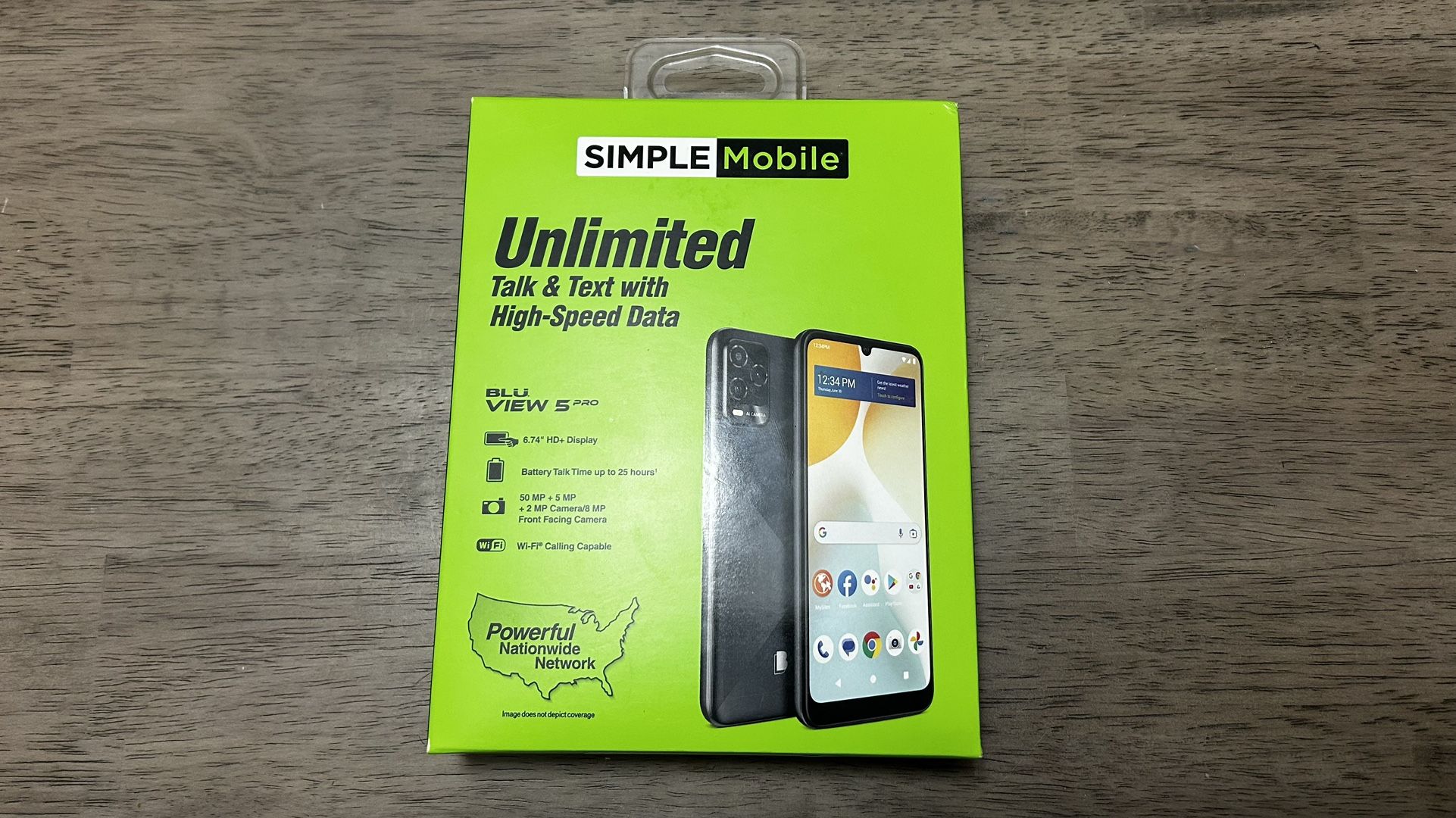 Simple Mobile BLU View 5 Pro – Brand New Sealed – 6.74” HD+ – 50MP Camera – Prepaid Smartphone