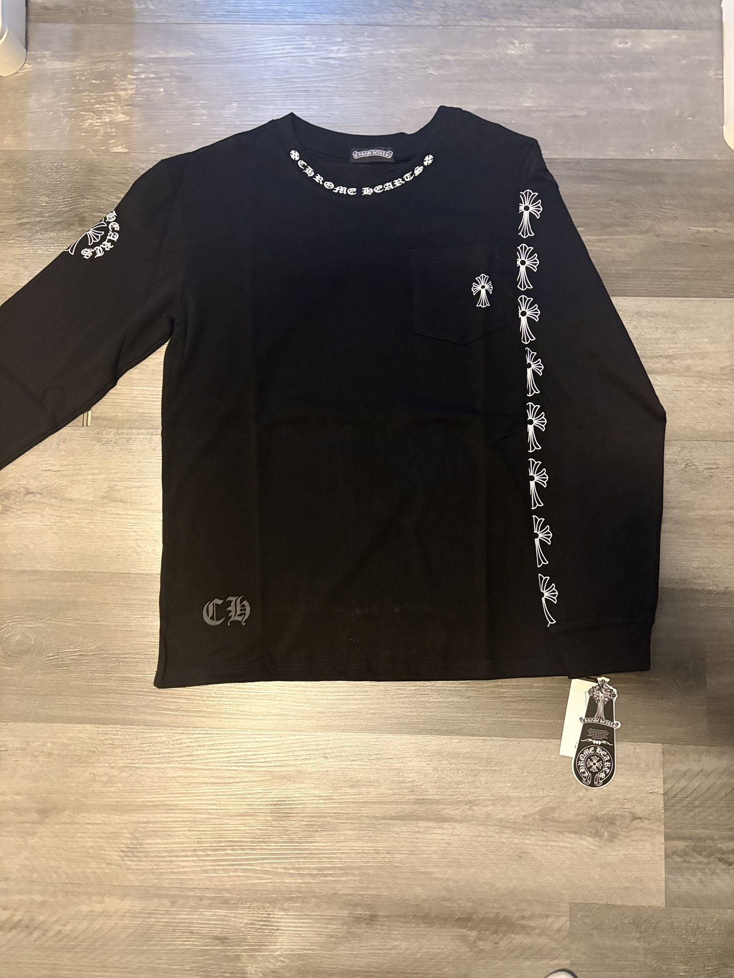 chrome hearts black long sleeve, pocket T, Brand New.