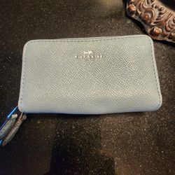 Adorable Light Blue Coach Mini Wallet