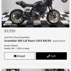 2017 Ducatti Scrambler Cafe Racer 