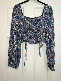 New wild Fable Floral Crop Top Blouse 