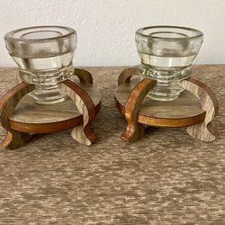 Pair of Unique Glass Insulator  Candle Holders —$15 Each