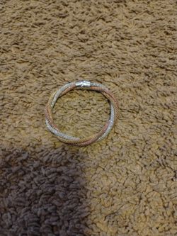 Silver, Gold, And Rose Gold Bracelet