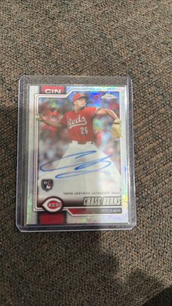 Chase Burns Topps Chrome 2026 RC LOGOFRACTOR Auto Card