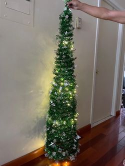 2 Christmas trees plus toys and lights