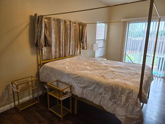 Canopy Queen BedFrame and matching nightstands
