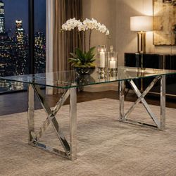 63” Dining Table In CHROME 😍😍😍✅✅✅ Huge Sale!!