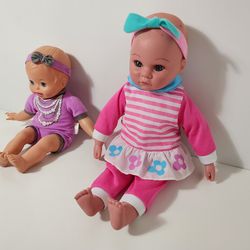 Cuddly Love Baby Doll & Mattel Little Mommy Baby Doll Purple Necklace Blue Eyes