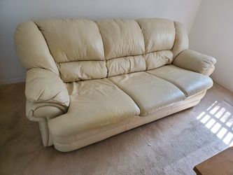 Beige Leather Sofa