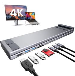 BRAND NEW USB C Laptop Docking Station Stand, 8 in 1 Hub 4K HDMI