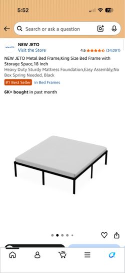 King size bed frame