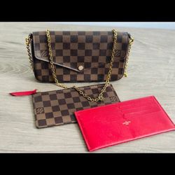Authentic Louis Vuitton Felicie Pochette With Wallet And Pouch 