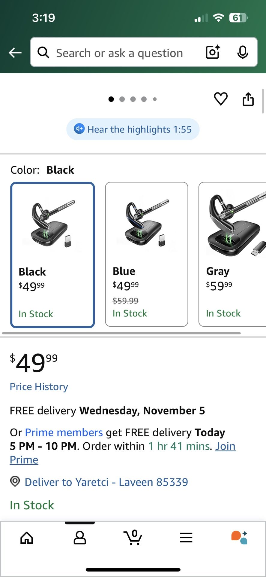 Bluetooth Wireless Headset Earpiece