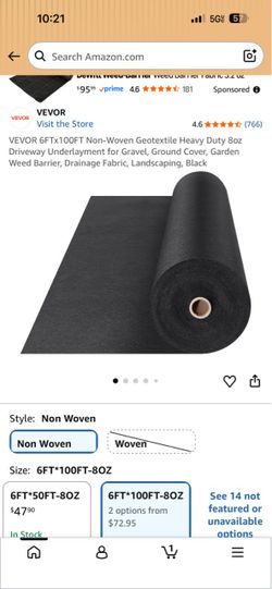 Non woven geotextile (6x100ft)