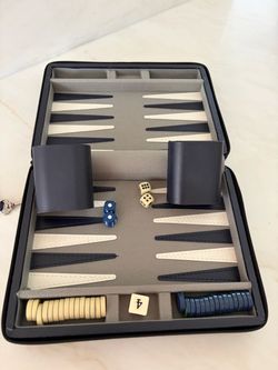 Travel Backgammon Set with Zipper Case - Rarely Used