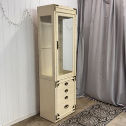 Vintage wooden display cabinet with 4 drawers Free delivery