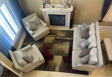 3 piece living room set-Sofa & 2 Chaise Chairs with pillows