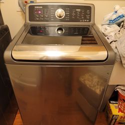 Samsung Stainless Top Load Washer and Gas Dryer 