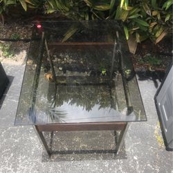 Vintage Glass End Table