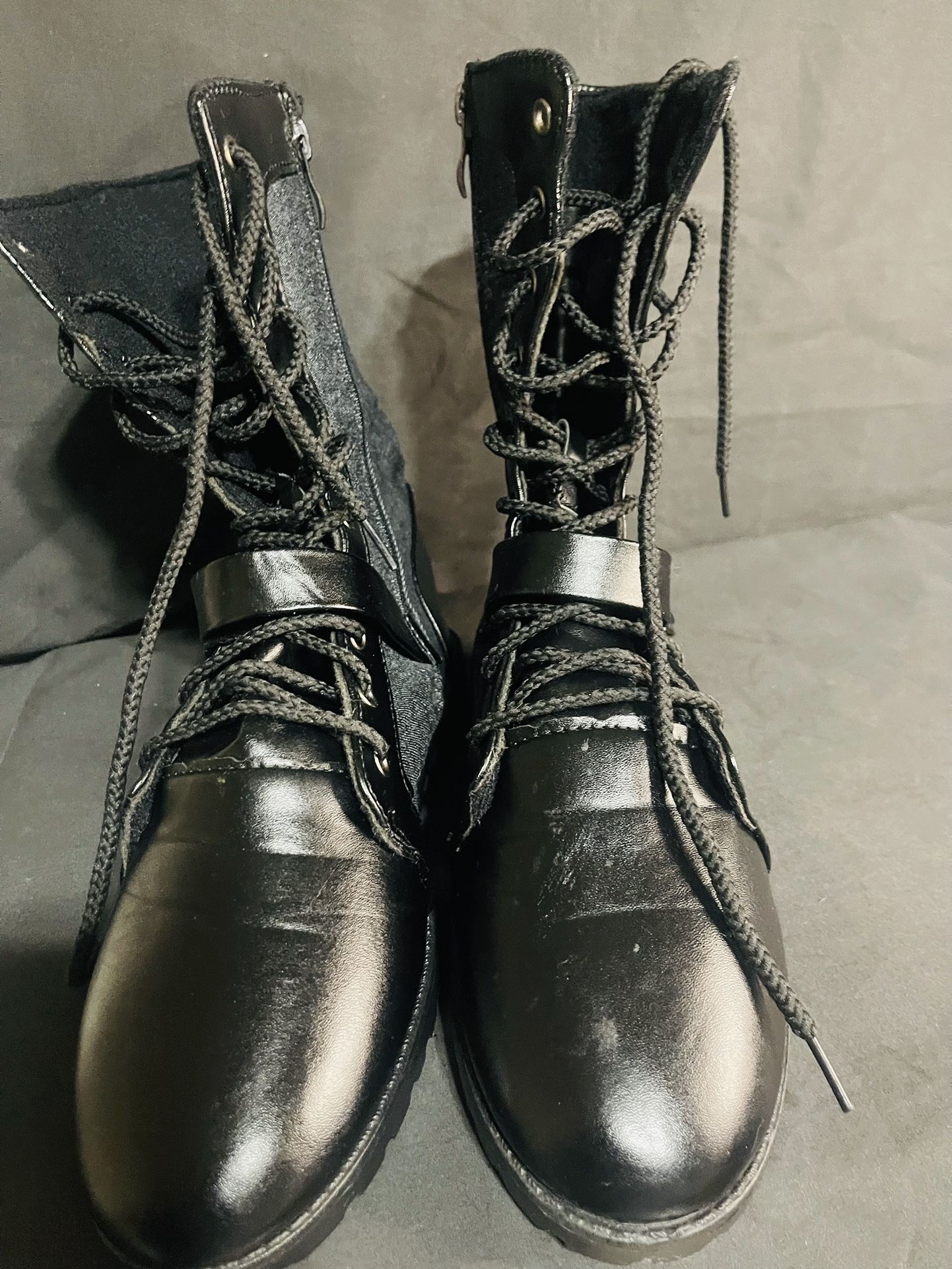 Retro Mid-Carf Punk Boots Winter Men's Plus Velvet Motorcycle Boots