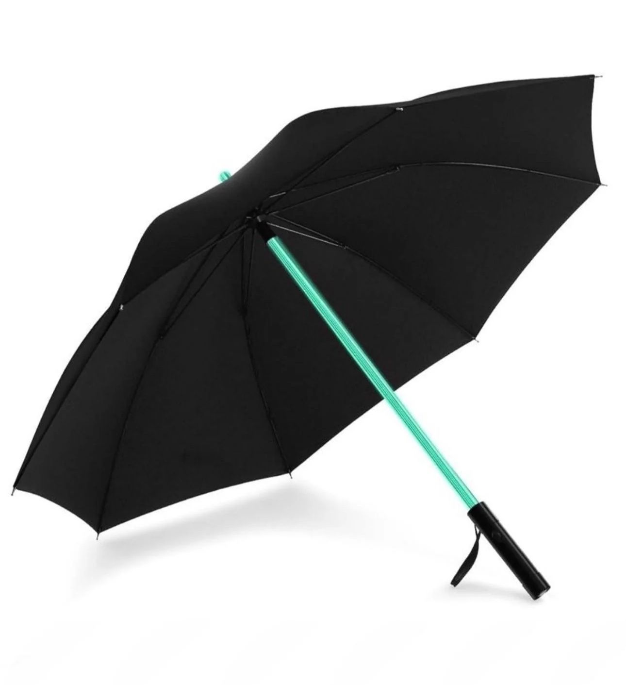 StarWars LightSaber Umbrella LED Light Up w/ 7 Color Change Built in Torch at Bottom - Black