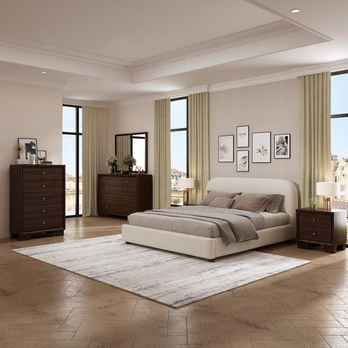 Beige Queen Size Bed Free Delivery ✅ Modern Queen Bed...