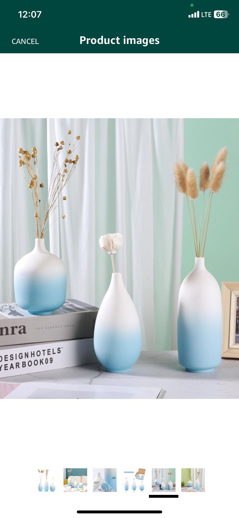 Set of 3 Blue and White Ceramic Vase - Modern Decorative Bud Vases, Flower Vase - Unique Design for Home Decor - Elegant White Small Vases for Centerp