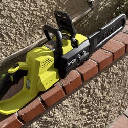 Like New Ryobi battery operated chainsaw tool 