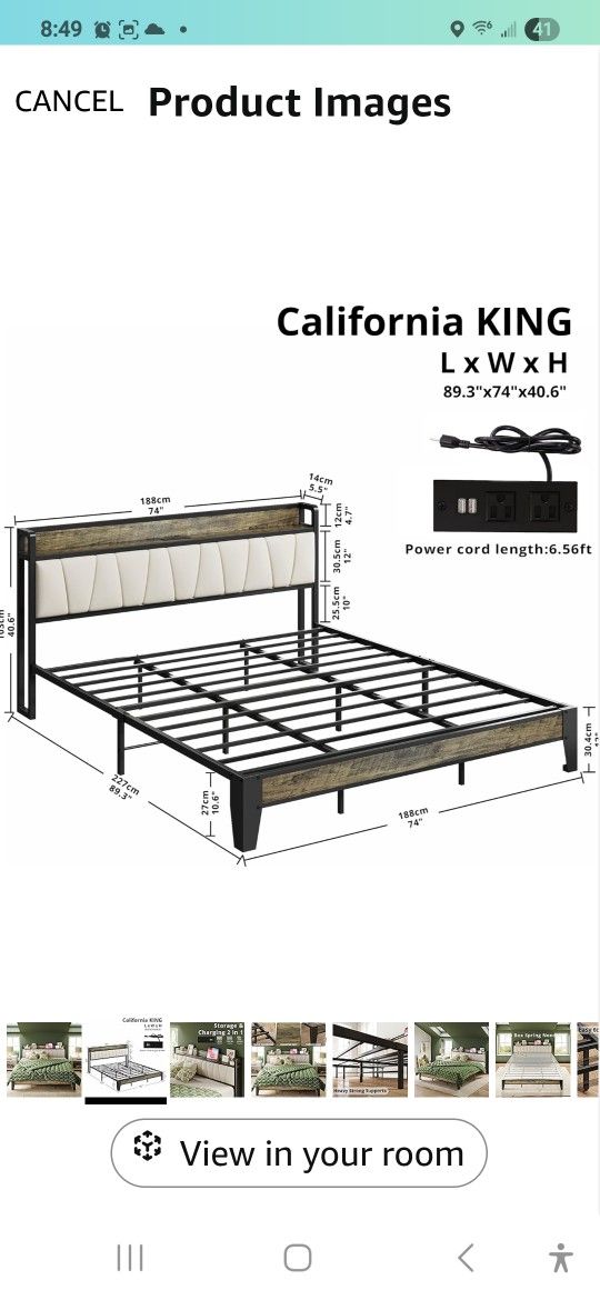 New California King Bed Frame With Headboard
