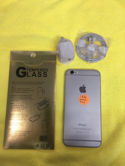 iPhone 6 unlocked 16gb with free temper glass and charger