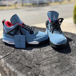 Nike Jordan 4s Travis Scott Cactus Jack Blue Size 8.5 Brand New