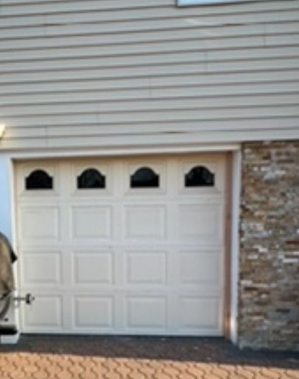 2 8x 7 Used Almond Insulated Garage Door W/window 