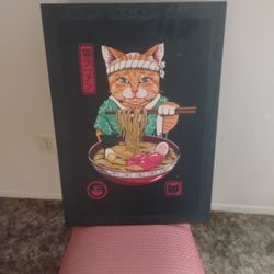 Cat Metal Japanese Style Poster