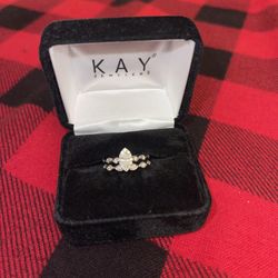 Kay Jewelers Diamond Bridal Set 1/3 ct tw Marquise & Round 10K White Gold