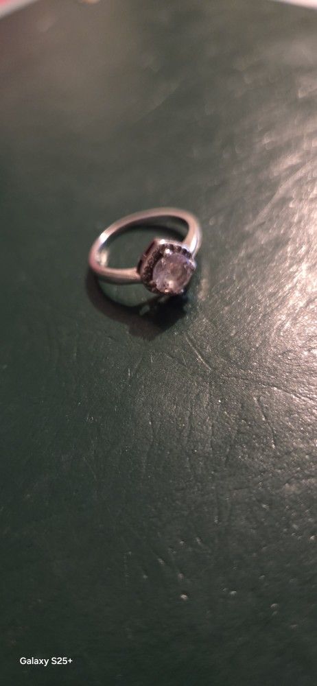 Silver Ring With Mossanite Stone