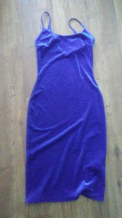 Royal blue velvet dress