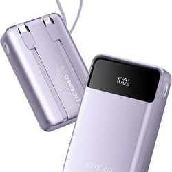 Portable-Charger-Power-Bank Travel Essentials Battery Pack USB C 30000mAh Built in Cable