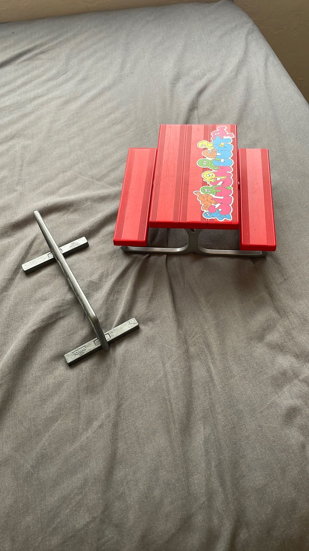 Tech Deck Red Picnic Table Metal 