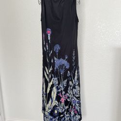 Just fashion  blue flower Sleeveless Fully Lined size 3XL